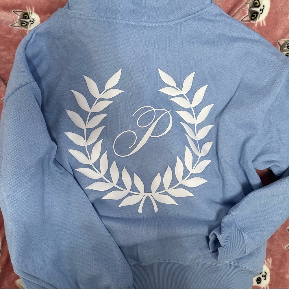PINK Blue Sweatshirt, Hoodie zip-up, and Shorts Set - Picture 5 of 5